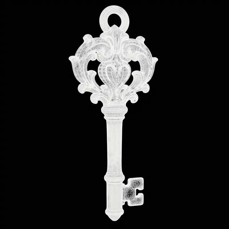 Modèle d'impression 3D de bijoux pendentifs clés vintage ornés