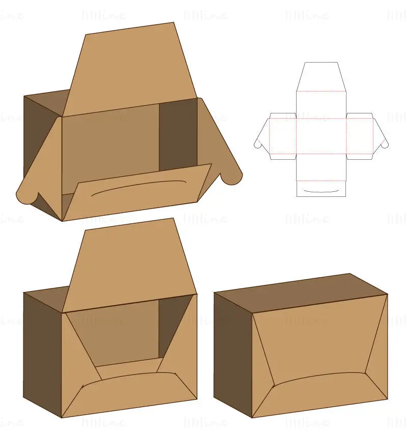 Outer packaging box dieline vector