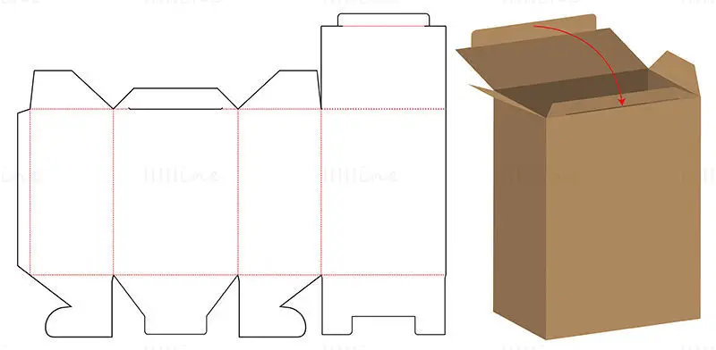 Outer packaging cardboard box dieline vector