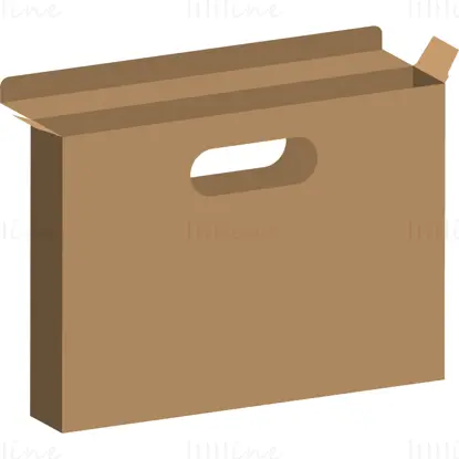 Packaging box with handle dieline vector