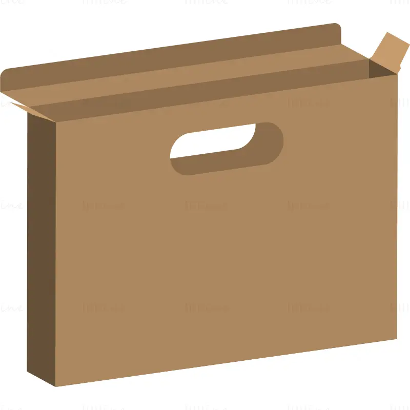 Packaging box with handle dieline vector