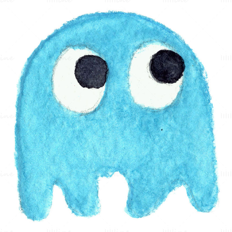 Pacman fantasma azul png