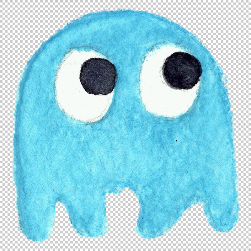 Pacman blue ghost png
