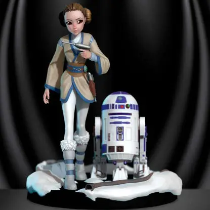 パドメ・アミダラとR2D2 3DプリントモデルSTL