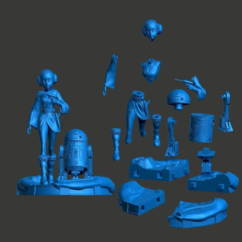 Padme Amidala and R2D2 3D Print Model STL