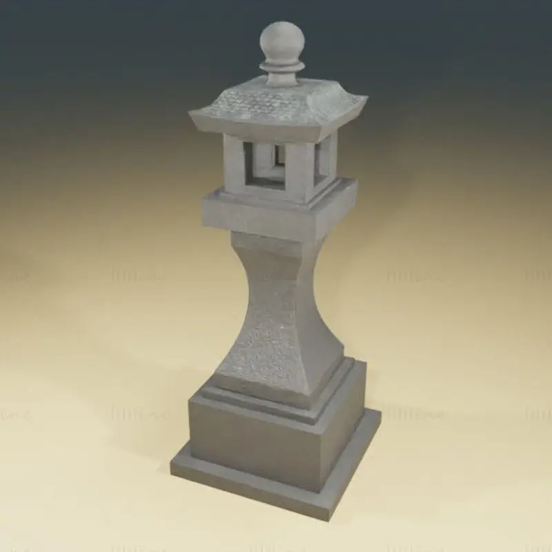 塔の像の庭 3Dモデル