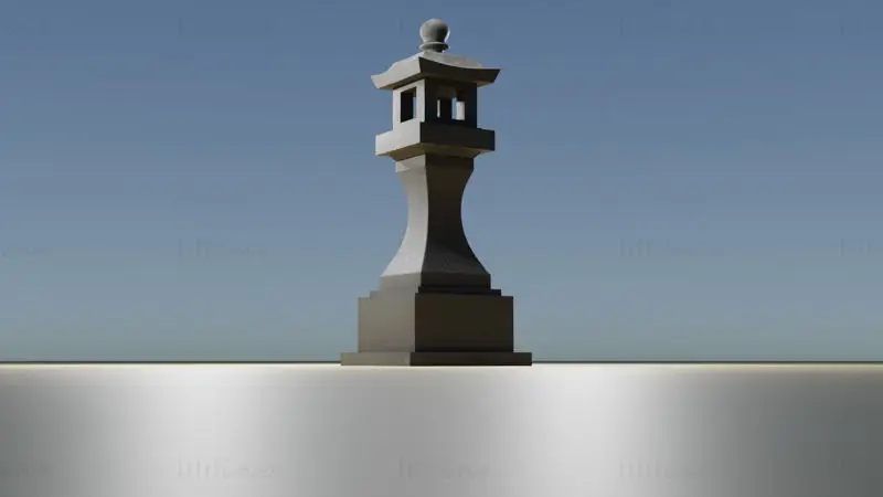 Jardin de statues de pagode modèle 3D