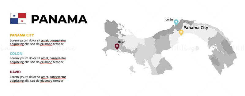 Panama infographics Map editable PPT & Keynote