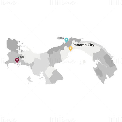 Векторна карта на Панама