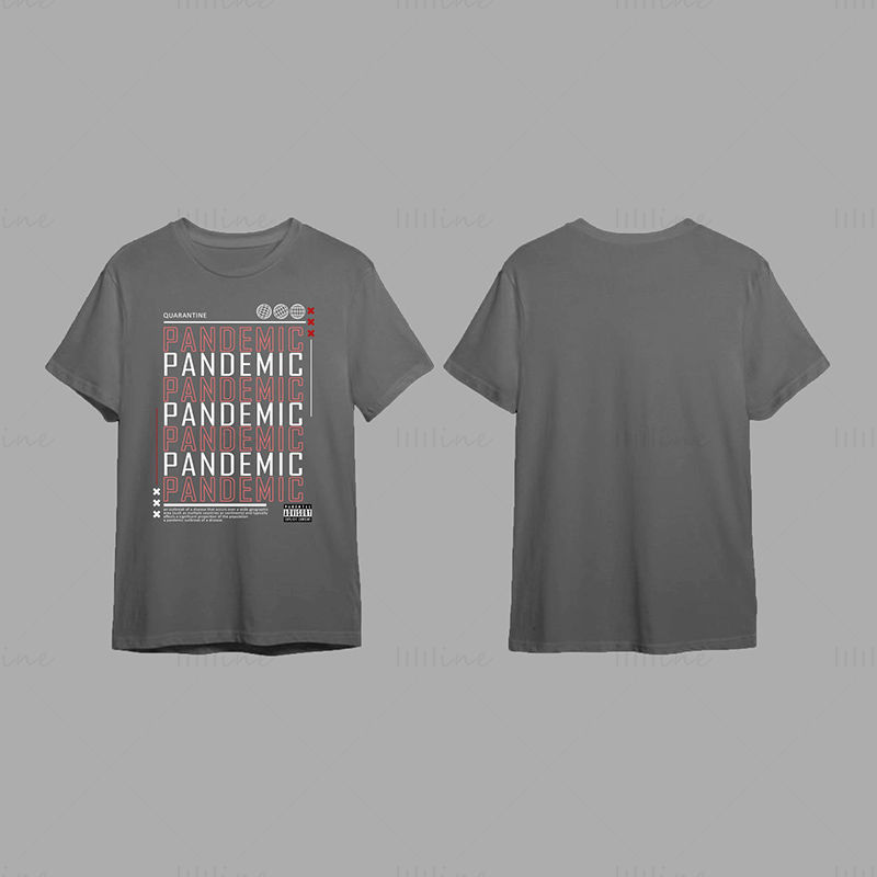 Patrón de camiseta de pandemia