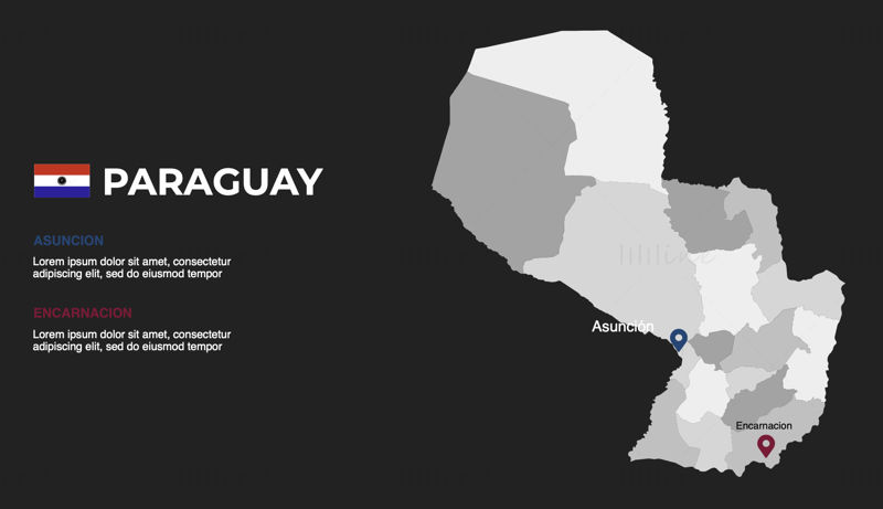 Paraguay-Infografik-Karte, bearbeitbare PPT und Keynote
