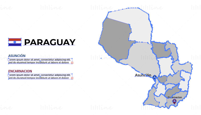 Paraguay vektor kart