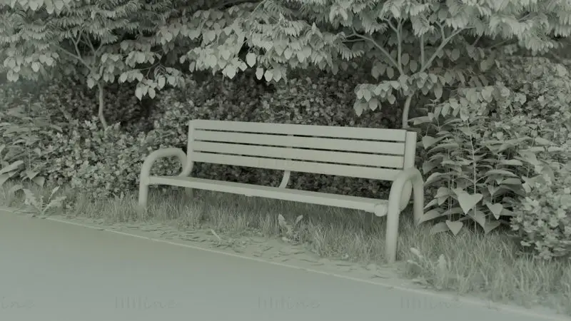 公園のベンチ3Dモデル