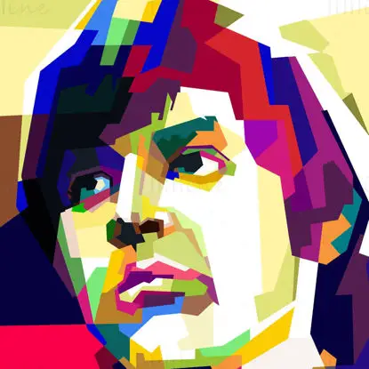 Paul Mc Cartney The Beatles Müzisyeni Pop Art WPAP Vektör