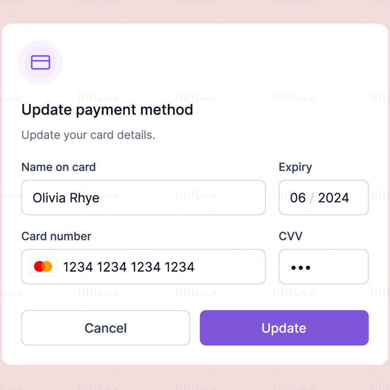 Modelo de design de interface pop-up de pagamento