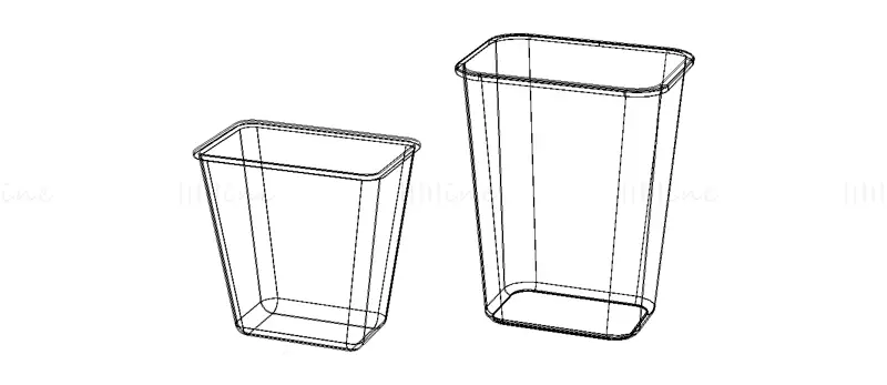 PE-Abfallbehälter 3D-Druckmodell STL