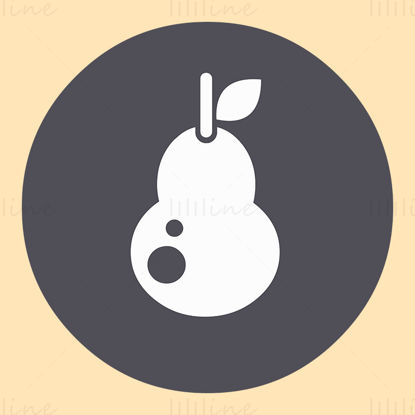Pear icon label vector