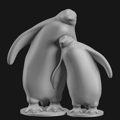 3D-printmodel van de pinguïnfamilie