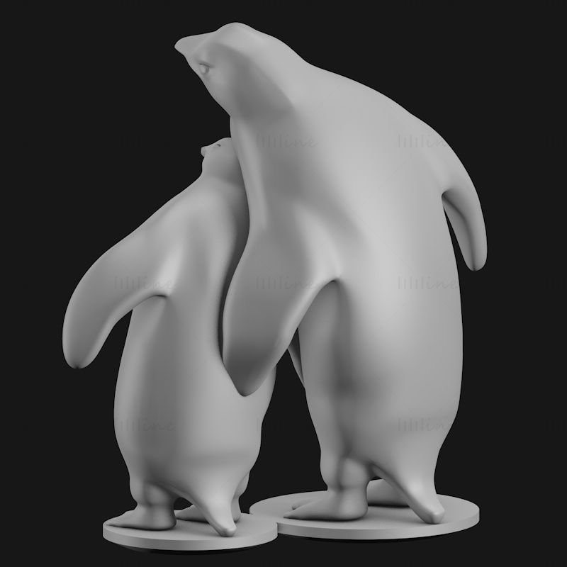 Penguin family 3d printing model