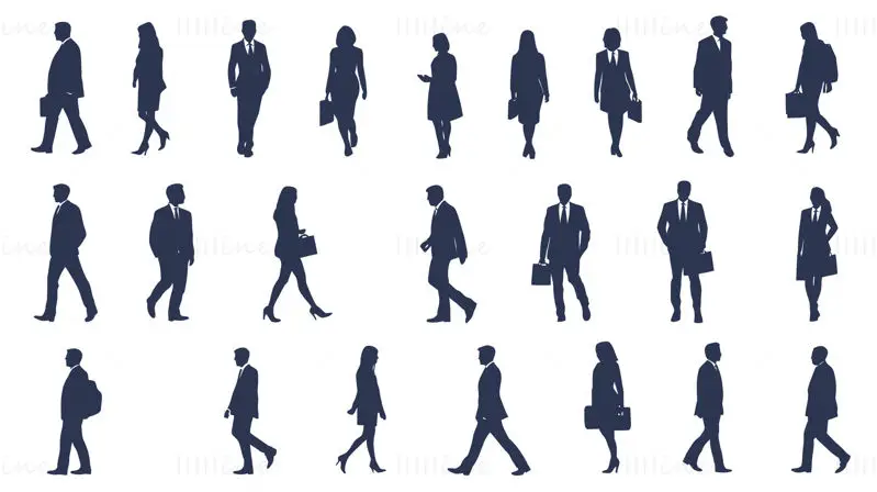 People Men and women in formal wear silhouette vector