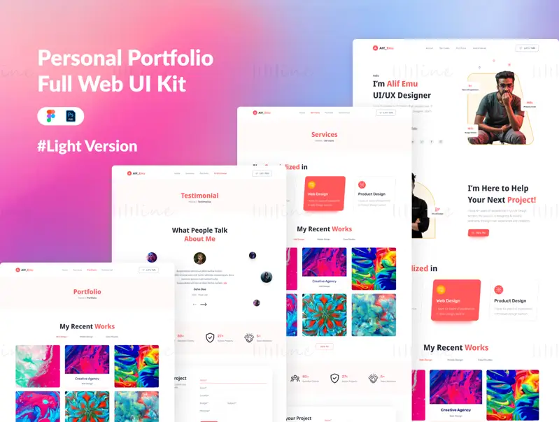 Portfolio personal Web UI Kit Figma Template