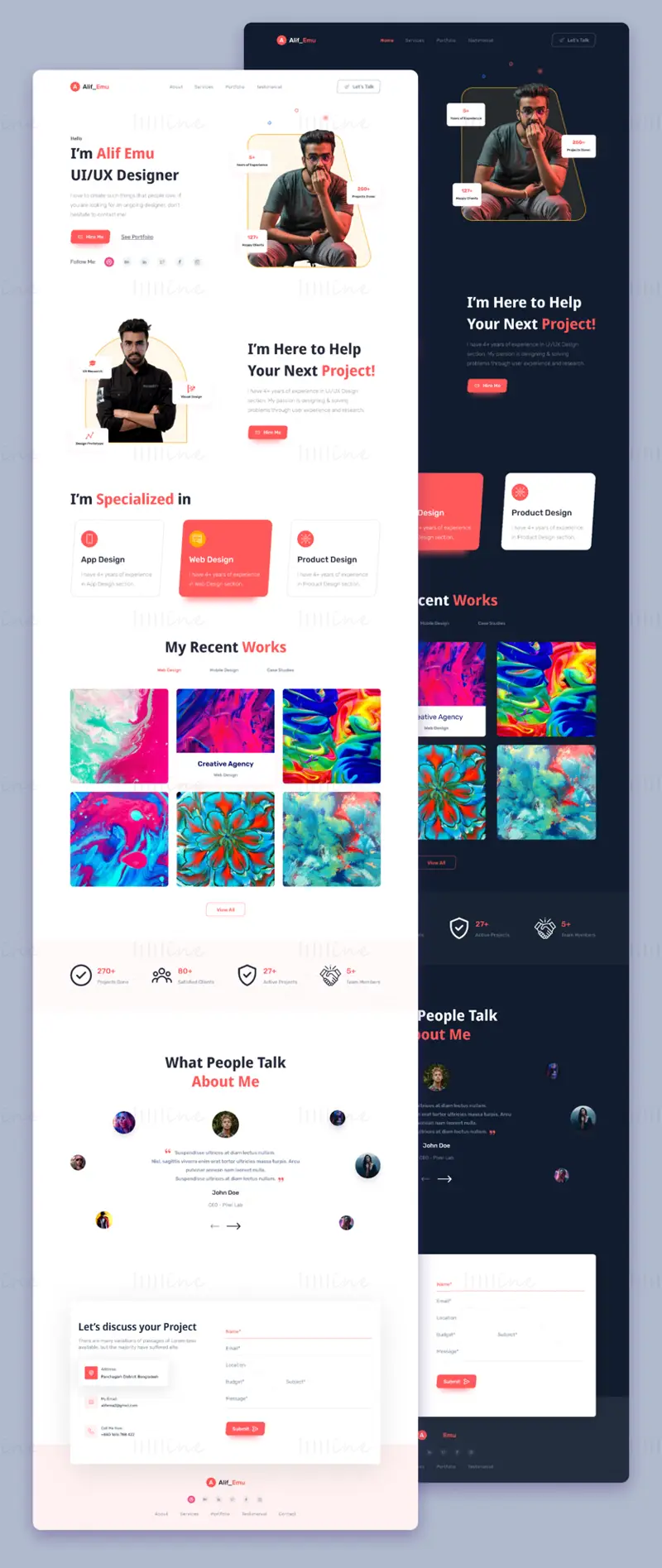 Personal Portfolio Web UI Kit Figma Template