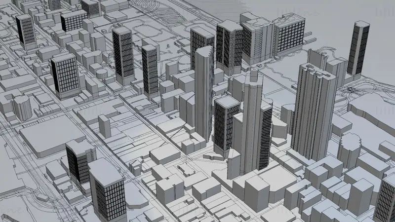 Perth Australia Citymap Building 3D Model