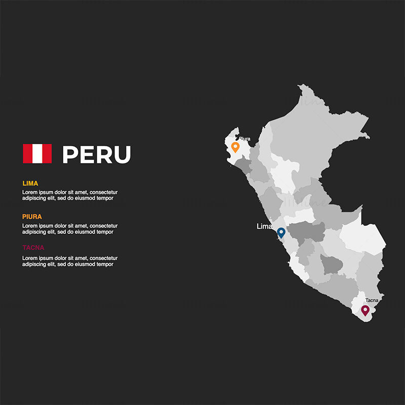 Peru-Infografik-Karte bearbeitbare PPT und Keynote