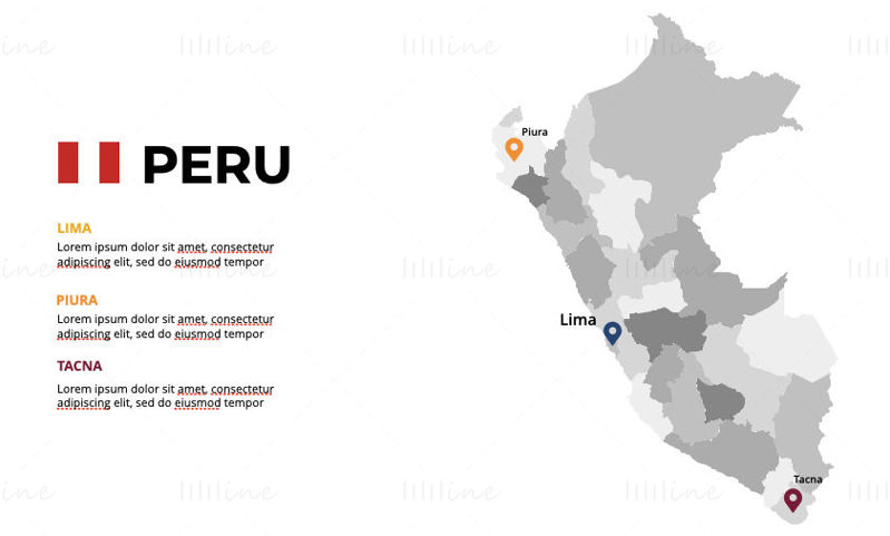 Peru-Infografik-Karte bearbeitbare PPT und Keynote