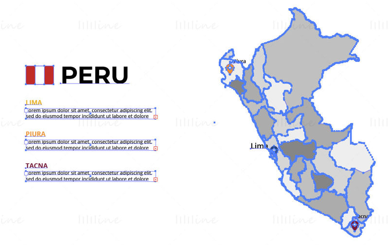Peru kart vektor