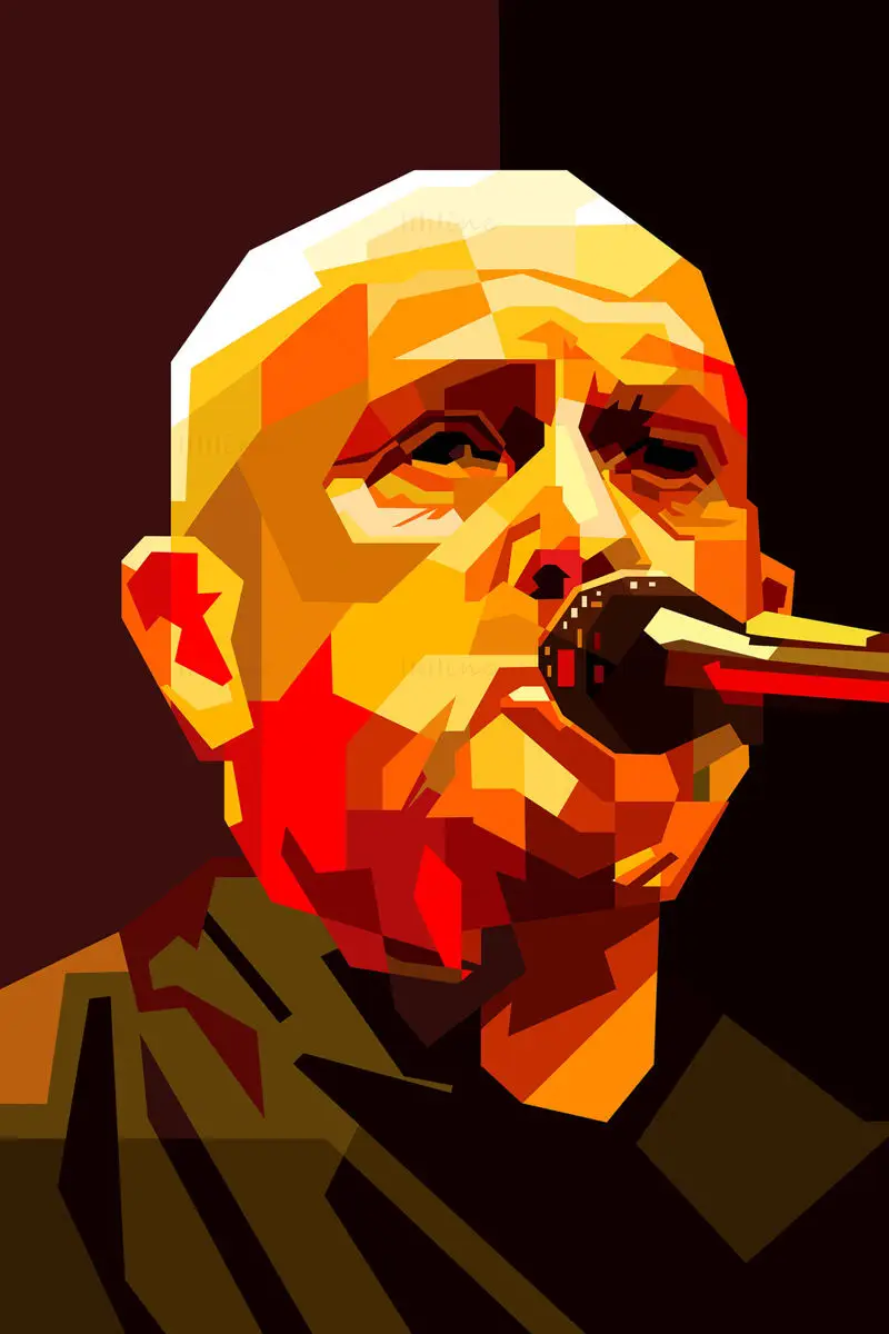 Peter Gabriel Cantor Britânico Pop Art WPAP Vector