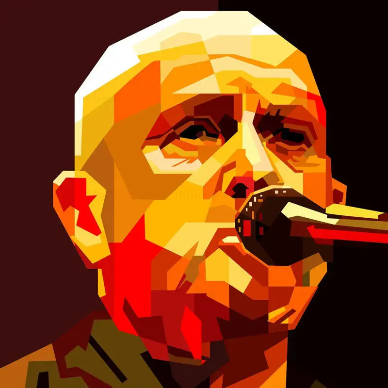 Peter Gabriel British Singer Pop Art WPAP Vector