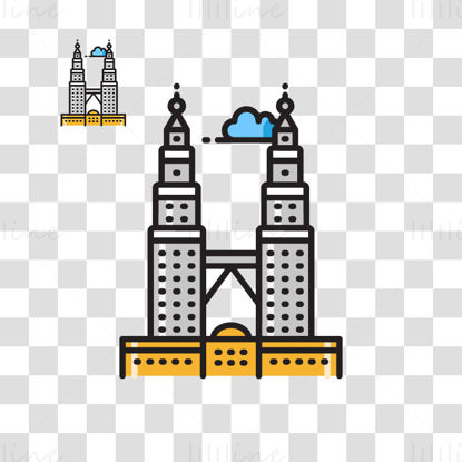 Petronas Towers vector illustration