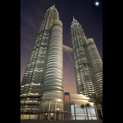 Petronas Twin Towers 3d модель
