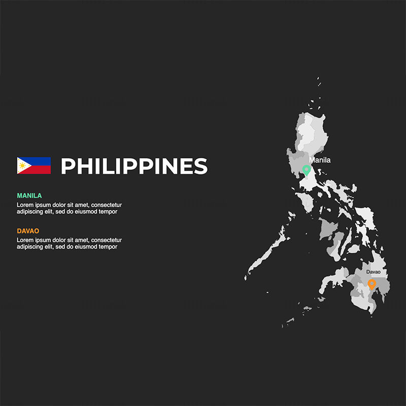 Philippines Infographics Map redigerbar PPT & Keynote