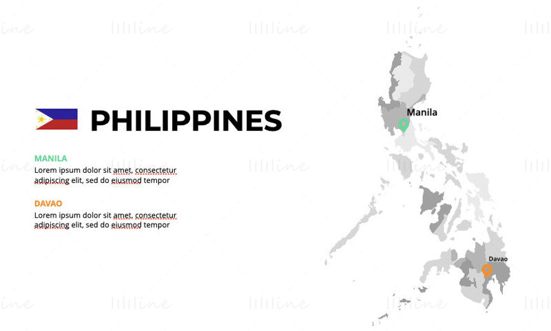 Filipinas Infografía Mapa editable PPT y Keynote