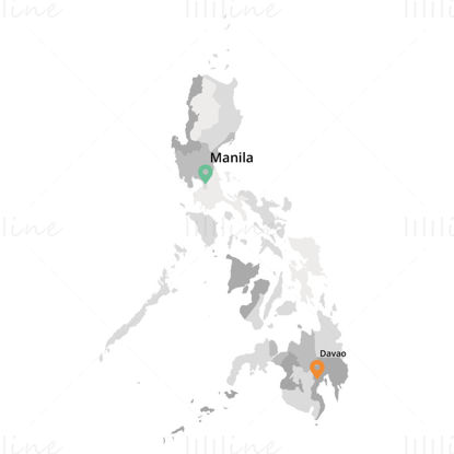 Philippines map vector