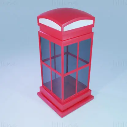 Modello 3D della cabina telefonica