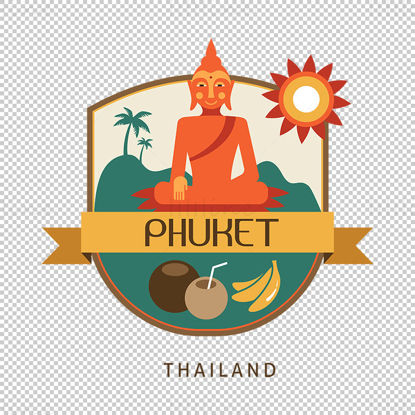 Phuket iconic elements vector eps png