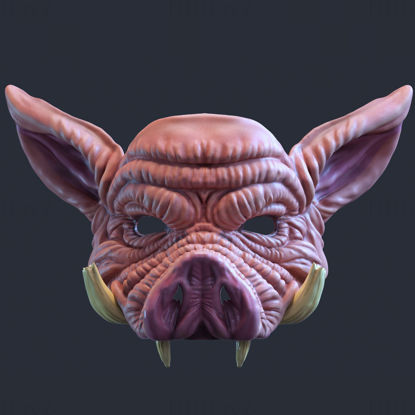 豚マスク3DプリントモデルSTL