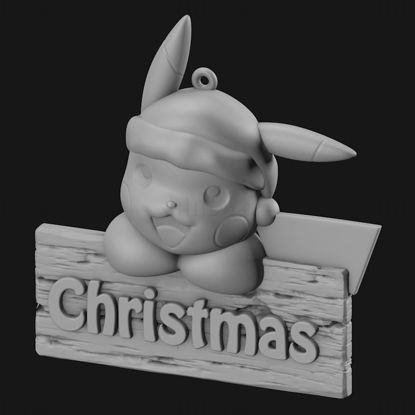 Modèle d'impression 3d de l'ornement de Noël Pikachu