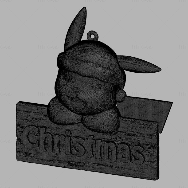 Modello di stampa 3d dell'ornamento natalizio di Pikachu