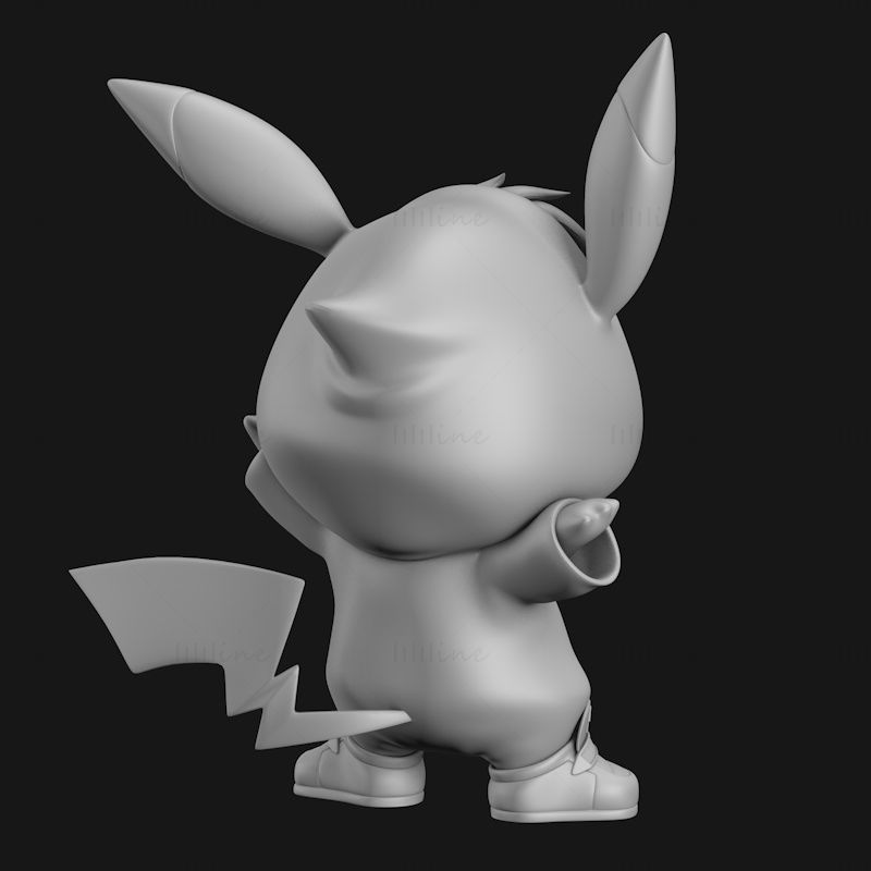 Pikachu v oblečení 3D tisk modelu STL