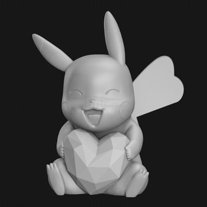 Modèle d'impression 3d Pikachu Love