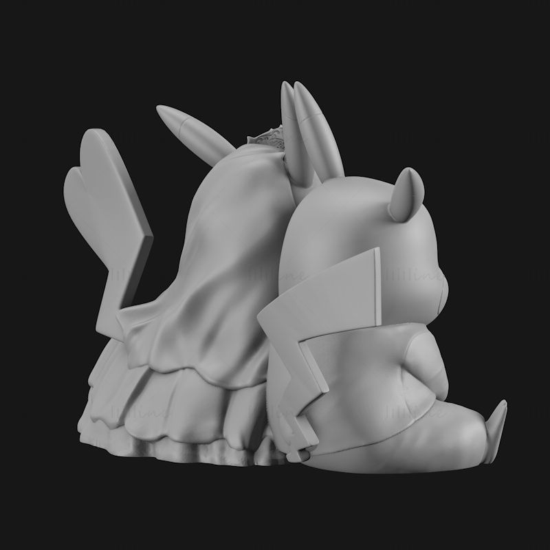 Pikachu heiratete 3D-Druckmodell STL