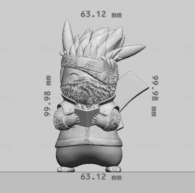 Pikachu X Kakashi 3D-modell Klar til å skrive ut STL