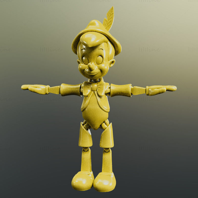 Pinocchio articulated 3d printing model STL