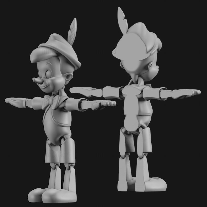 Pinocchio articulated 3d printing model STL