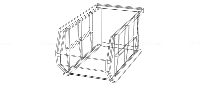 Plastic Hanging Storage Bin 3D Printing Model STL