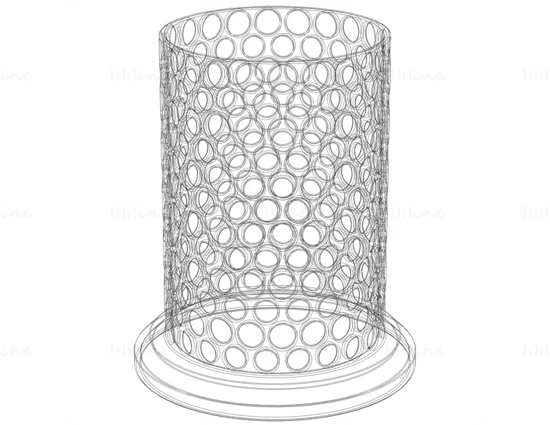 塑料收纳盒圆形支架 7 厘米 3D 打印模型 STL